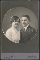 cca 1914 Budapest, Erdős Sándor fényképész műtermében készült, keményhátú vintage fotó, 16,3x10,5 cm