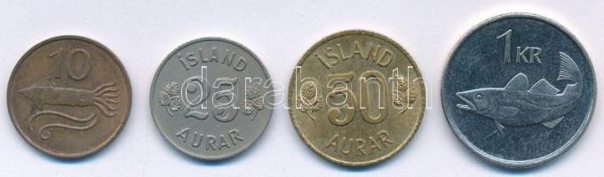 Izland 1957-1999. 10a-1Kr (4xklf) T:2,2- Iceland 1957-1999. 10 Aurar - 1 Króna C:XF,VF