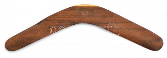 Festett fa bumeráng, jó állapotban, h: 41,5 cm