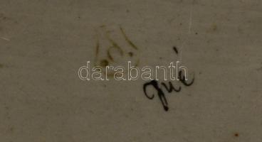 Drasche porcelán lány, kézzel festett, jelzett, talapzatán erősebb kopásnyomokkal, m: 17,5 cm