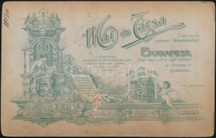 cca 1899 Budapest, Mai és Társa csász. és kir. udvari fényképészek műtermében készült, keményhátú vi...