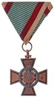 1942. Tűzkereszt II. fokozata oxidált hadifém kitüntetés mellszalaggal T:2 Hungary 1942. Fire Cross, 2nd Class war metal decoration with ribbon C:XF NMK 447.
