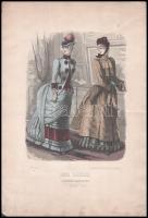 1881-1884 6 db Der Bazar divatmetszet, 37,5x25 cm + 1857 L'iris - Moniteur des Modes metszet, 1...