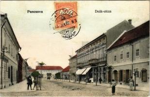 1910 Pancsova, Pancevo; Deák utca, üzletek / street, shops