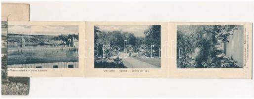 Vízakna, Salzburg, Ocna Sibiului; látkép a vasútállomással. Budovszky L. kiadása. leporello / railwa...