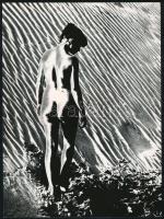 cca 1986 Vincze János (1922-1998) kecskeméti fotóművész hagyatékából, jelzés nélküli vintage fotóművészeti alkotás, (Vonalak és foltok), a magyar fotográfia avantgarde korszakából, 24x18 cm
