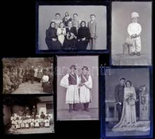cca 1951 Mosonyi Antalné (?-?), (Marika fotó) kiskunfélegyházi műtermében készült 13 db vintage síkfilm NEGATÍV, 9x12 cm és 12x16 cm között