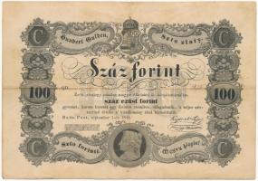1848. 100Ft Kossuth bankó T:III fo. / Hungary 1848. 100Ft Kossuth banknote C:F spotted Adamo G114