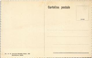 Fiume, Rijeka; L'Aquila della Torre / Osztrák kétfejű sas egyik feje helyett az olasz zászló be...