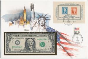 Amerikai Egyesült Államok 1985. 1$ felbélyegzett borítékban, bélyegzéssel T:I  USA 1985. 1 Dollar in envelope with stamp and cancellation C:UNC