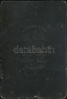 cca 1888 Budapest, Kirschner Vince fényképész műtermében készült, keményhátú vintage fotó, részben s...