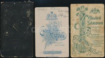 cca 1890  Marosvásárhely Vizitkártyák Ciehulski, Csonka Géza, Hajdú Sándor műterméből 7x9 cm