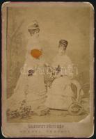 cca 1870 Szombathely Knebel Ferenc műterméből származó megviselt kabinetfotó