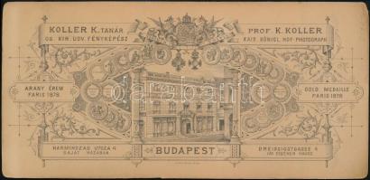 cca 1884 Budapest, Koller Károly (1838-1889) tanár, császári és királyi udvari fényképész műtermében...