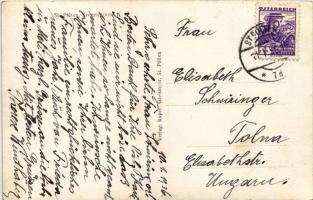 1936 Sankt Pölten, Kremsergasse / street, shop of Otto Eysner, autobus, automobile, advertising colu...