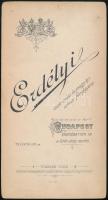cca 1897 Budapest, Erdélyi Mór (1866-1934) császári és királyi udvari fényképész műtermében készült,...