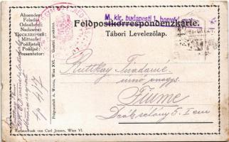 1917 Isonzo-Armee 1915 feliratú jelvény dombornyomott bronz képe tábori postai levelezőlapon / WWI A...