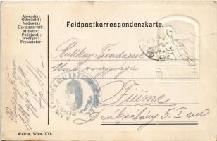 1916 Isonzo-Armee 1915 feliratú jelvény dombornyomott ezüst képe tábori postai levelezőlapon / WWI A...