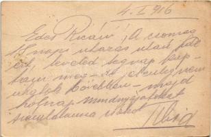 1916 Ütközet egy galíciai faluban. Világháború-Levelezőlap. Tábori Postai Levelezőlap / WWI Austro-H...