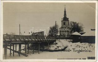 Kovel, Kowel; Turyjabrücke / bridge in winter, church. photo (EB)