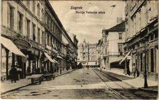 1914 Zagreb, Zágráb; Marija Velrija ulica / street view, shops (EK)