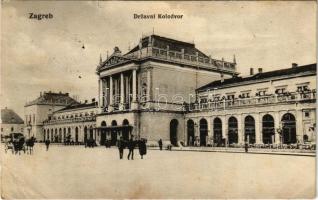 1914 Zagreb, Zágráb; Drzavni Kolodvor / vasútállomás / railway station (lyuk / hole)