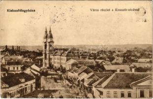 1921 Nyíregyháza, Kossuth utca, templom, üzlet. Vasúti Levelezőlapárusítás 4350. (EK)