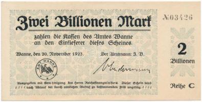 Német Birodalom / Weimari Köztársaság / Wanne 1923. 2.000.000.000M T:I-,II German Empire / Weimar Republic / Wanne 1923. 2.000.000.000 Mark C:AU,XF