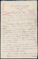 Szép Ernő (1884-1953) költő, író: Az a rózsaszín gyertyafény a papírzacskóban című írásának autográf kézirata. 4 beírt oldalon saját kezű javításokkal. Az írás a Nyugat 1914/8. számában jelent meg kibővítve. A híd cím alatt.