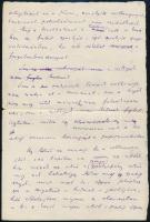 Szép Ernő (1884-1953) költő, író: Az a rózsaszín gyertyafény a papírzacskóban című írásának autográf...