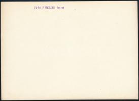 cca 1934 Kinszki Imre (1901-1945) budapesti fotóművész pecséttel jelzett vintage fotóművészeti alkot...