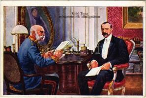 1915 Gróf Tisza miniszterelnök kihallgatáson Ferenc Józseffel / Count Tisza Hungarian prime minister with Franz Joseph I of Austria s: Sieben