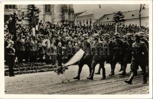 1940 Kolozsvár, Cluj; bevonulás, Horthy Miklós és Purgly Magdolna / entry of the Hungarian troops, Regent Horthy and Purgly