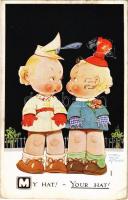 1938 My hat! Your hat! Children art postcard s: Mabel Lucie Attwell (EK)