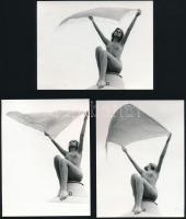 cca 1976 Randi a kéményseprő lányával, Marinkay István (1920-?) veszprémi fotóművész hagyatékából 6 db vintage erotikus fotó, 9x12 cm