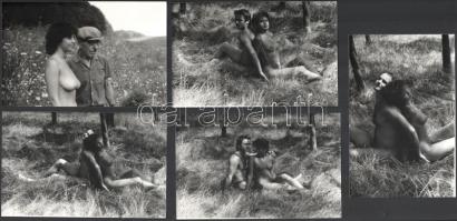 cca 1977 Párosan szép az élet, Marinkay István (1920-?) veszprémi fotóművész hagyatékából 10 db erotikus vintage fotó, 14x9 cm