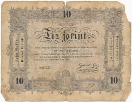 1848. 10Ft Kossuth Bankó T:III- fo, ly. Adamo G111