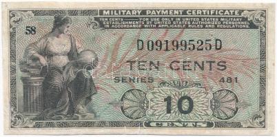 Amerikai Egyesült Államok / Katonai kiadás 1951. 10c 481. sorozat T:III restaurált USA / Military Payment Certificate 1951. 10 Cents 481. series C:F restored Krause M23