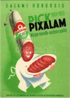 1953 Salami Hongrois / Pick Pixalam. Magyar szalámigyár reklámlap / Hungarian salami factory advertisement, French edition s: Macskássy