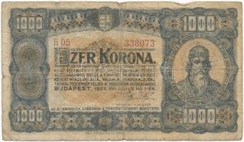 1923. 1000K Magyar Pénzjegynyomda R.t. Budapest nyomdahely jelöléssel T:III Adamo K37