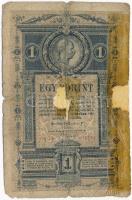 1882. 1Ft / 1G T:IV szakadás, anyaghiány, ragasztott  Hungary 1882. 1 Forint / 1 Gulden C:G tear,missing material, sticked Adamo G125