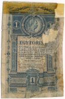 1882. 1Ft / 1G T:IV szakadás, anyaghiány, ragasztott  Hungary 1882. 1 Forint / 1 Gulden C:G tear,missing material, sticked Adamo G125