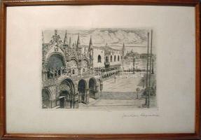 Farkas Rozália: Milano szignált rézkarc keretben 36x25 cm