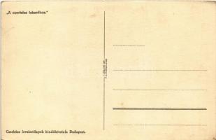 A cserkész takarékos. Cserkész levelezőlapok kiadóhivatala / Hungarian boy scout art postcard s: Már...