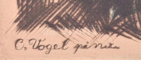 Prihoda István (1891-1956), C. Vogel pinx: Jézus gyerekekkel. Színezett rézkarc, papír, jelzett (Pri...