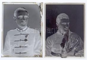 cca 1948 előtt készült felvételek katonákról, a kiskunfélegyházi Marika-fotó műteremben, 17 db vinta...