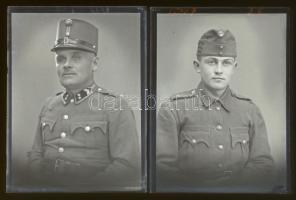cca 1948 előtt készült felvételek katonákról, a kiskunfélegyházi Marika-fotó műteremben, 17 db vinta...
