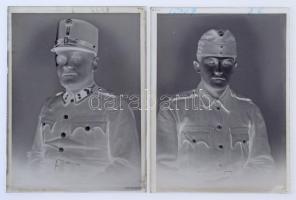 cca 1948 előtt készült felvételek katonákról, a kiskunfélegyházi Marika-fotó műteremben, 17 db vinta...