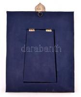 XIX. sz. vége: Ezüst (Ag) borítású képkeret fém díszekkel. Jelzett, mesterjeggyel. monogrammal és 18...