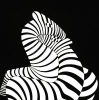 Victor Vasarely (1908-1997): Zebrák. Szitanyomat, papír, jelzett, számozott (37/50), lap alján kissé...